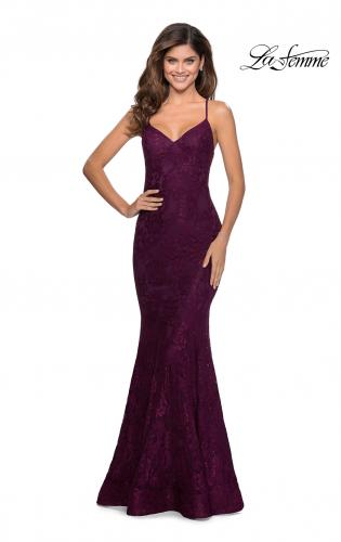 deep purple mermaid prom dress