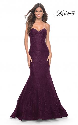 Vibrant Purple Backless Lace Prom/Bridesmaid Dress – Hollywood's Bridal