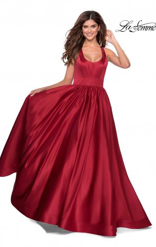 la femme popover chiffon gown