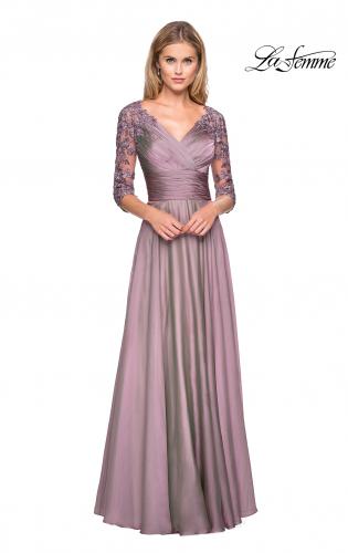 mauve mother of the bride gown