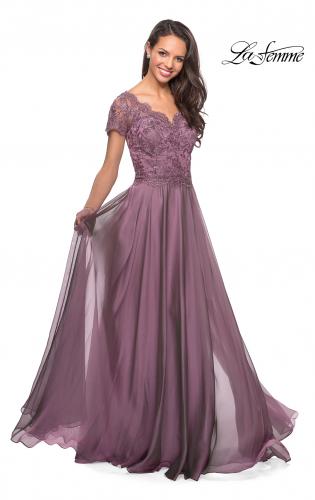 mauve mother of the bride gown