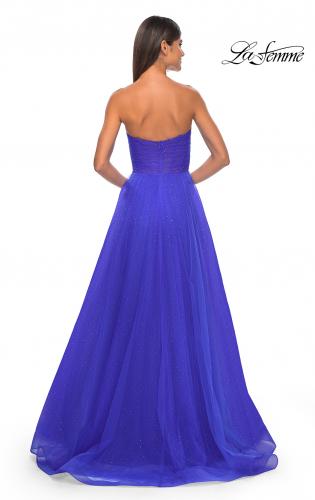 Picture of: Sweetheart Tulle and Rhinestone Prom Dress with Illusion Detail in Electric Blue, Style: 31997, Detail Picture 9