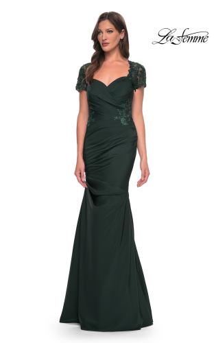 Picture of: Satin Evening Dress with Lace and Scoop Neckline, Style: 27989, Detail Picture 8