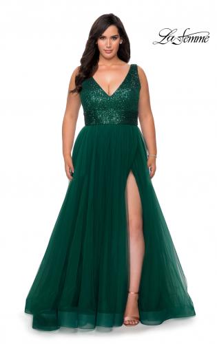 emerald green evening dress plus size