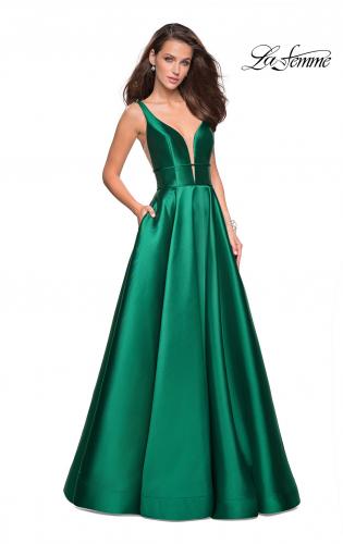 Picture of: A Line Sweetheart Prom Dress with Pockets in Emerald, Style: 26768, Detail Picture 1