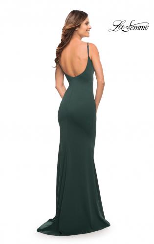 Picture of: Simple Elegant Long Jersey Dress with Scoop Neck in Emerald, Style: 30541, Detail Picture 6