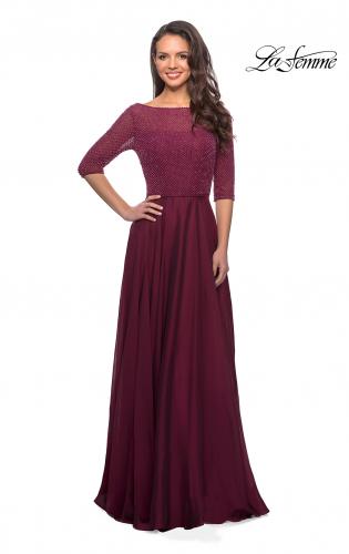Picture of: Modern gown with beaded bodice and empire waist in Garnet, Style: 25011, Detail Picture 1