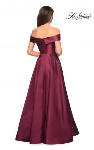 Picture of: Long Off The Shoulder Gown with Pockets in Gernet, Style: 27005, Back Picture