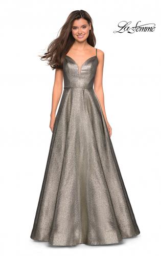 dark silver prom dress