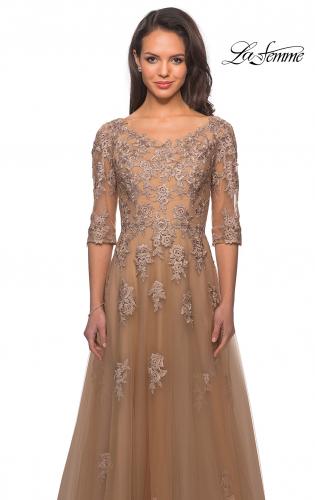 gold mother of the bride dresses with sleeves