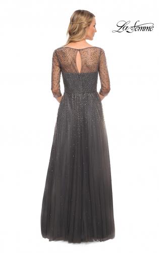 Picture of: Tulle A-line Evening Dress with Beading in Gunmetal, Style: 24894, Detail Picture 5