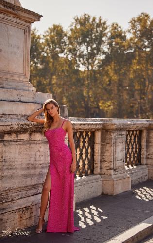 Fuchsia Pink Printed Full Length Dress – SeemaThukral
