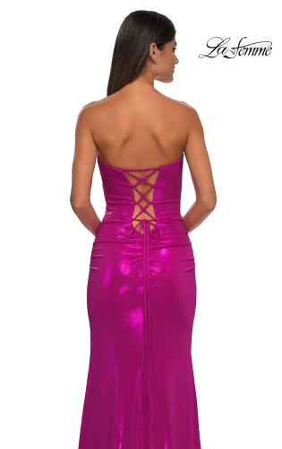 Picture of: Stunning Metallic Prom Dress with Sweetheart Neckline in Hot Pink, Style: 32757, Detail Picture 14