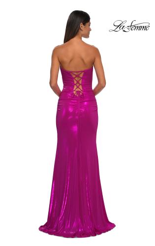 Picture of: Stunning Metallic Prom Dress with Sweetheart Neckline in Hot Pink, Style: 32757, Detail Picture 4