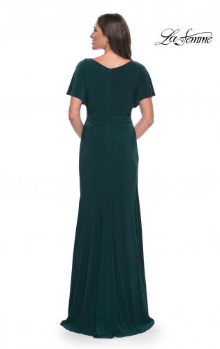 Picture of: Chic Jersey Dress with V Neck and Loose Sleeves in Cocoa, Style: 29997, Detail Picture 6