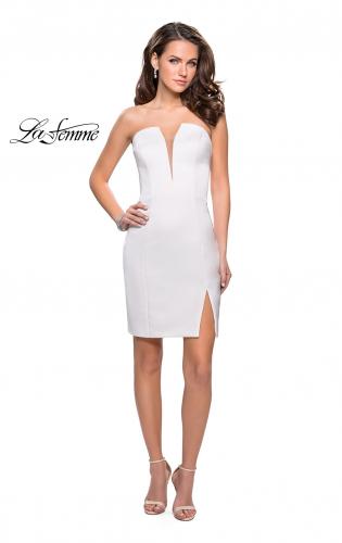 Picture of: Simple Satin Sweetheart Homecoming Dress in Ivory, Style: 26629, Detail Picture 5