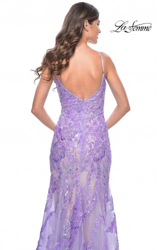 Picture of: Mermaid Sequin and Beaded Embellished Prom Dress in Pastels in Lavender, Style: 32333, Detail Picture 7