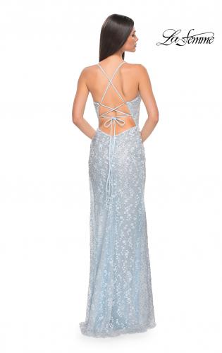 Picture of: Beautiful Prom Dress with Rhinestone and Flower Detail in Light Blue, Style: 31993, Detail Picture 16
