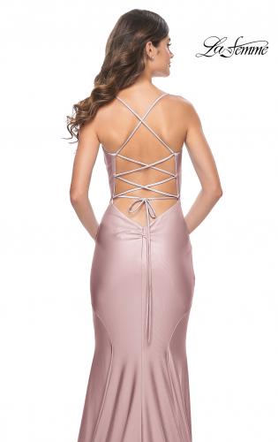 Picture of: Chic Jersey Dress with Draped Neck and Open Back in Light Pink, Style: 31878, Detail Picture 11