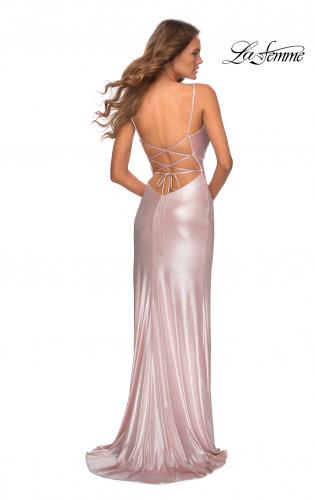 light pink silk prom dress