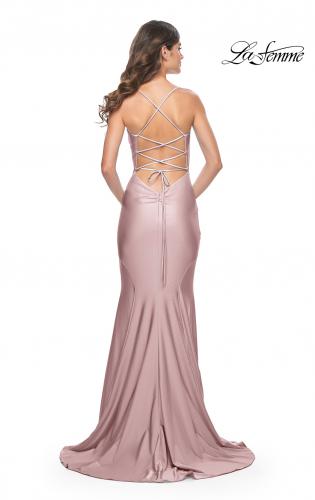 Picture of: Chic Jersey Dress with Draped Neck and Open Back in Light Pink, Style: 31878, Detail Picture 5