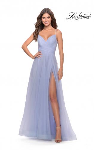 Picture of: Tulle A-Line Prom Dress with Rhinestone Straps in Lilac Mist, Style: 31204, Main Picture