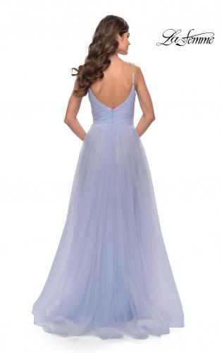 Picture of: Tulle A-Line Prom Dress with Rhinestone Straps in Lilac Mist, Style: 31204, Back Picture
