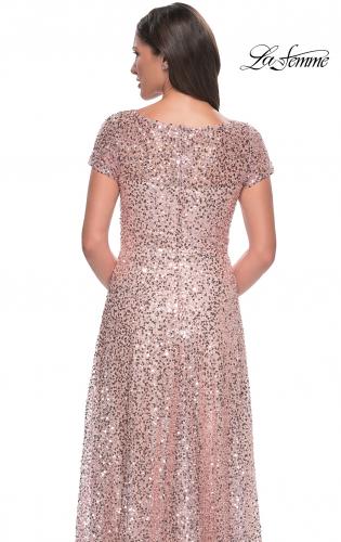 Picture of: Stunning Beaded Gown with Short Sleeves in Dark Emerald, Style: 30122, Detail Picture 6