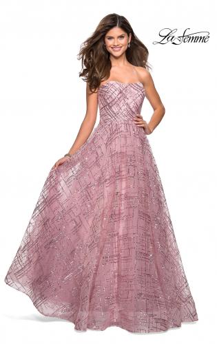 Picture of: Strapless A Line sequin Prom Gown with Pockets in Mauve, Style: 27237, Main Picture