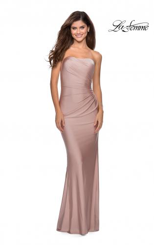 Picture of: Floor Length Strapless Prom Dress with Pleating in Mauve, Style: 28269, Detail Picture 8
