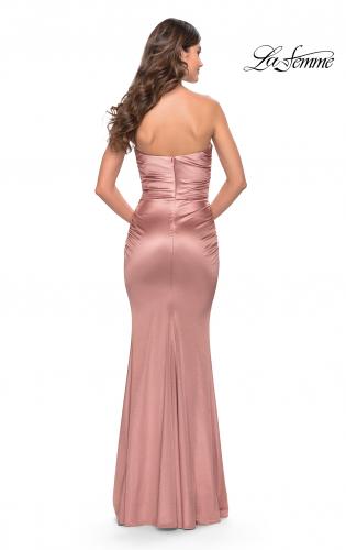 Picture of: Chic Strapless Liquid Jersey Gown with Ruching in Mauve, Style: 31189, Detail Picture 18
