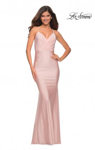 Picture of: Sparkling Pastel Jersey Gown with Open Back in Mauve, Detail Picture 2