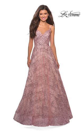 Picture of: Unique Sequin Prom Gown with Sweetheart Neckline in Mauve, Style: 27199, Detail Picture 7