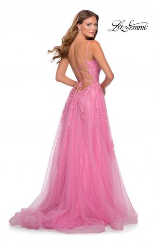 a pink dress