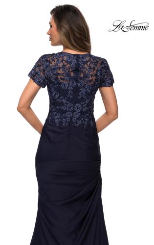 Picture of: Satin Evening Dress with Lace and Scoop Neckline, Style: 27989, Detail Picture 15