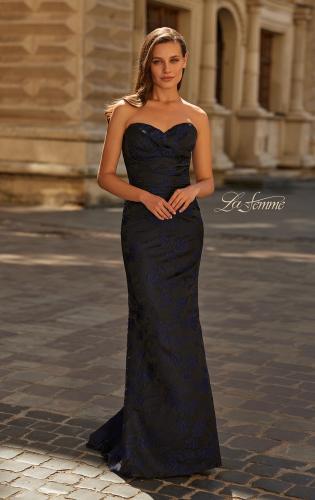 Picture of: Strapless Brocade Mermaid Gown in Navy, Style: 33539, Main Picture