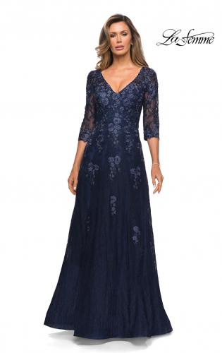 navy and white mother of the bride dress