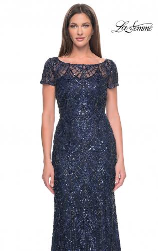 Picture of: Gorgeous Vintage Beaded Mother of the Bride Dress in Navy, Style: 31709, Main Picture