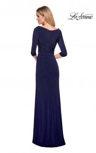 A Line Floor Length Purple Long Sleeve Prom Dresses 2021 - Bridelily