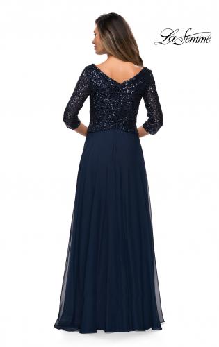 la femme popover chiffon gown