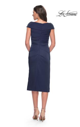 Picture of: Chic Short Evening Dress with Pleating in Navy, Style: 30110, Detail Picture 4
