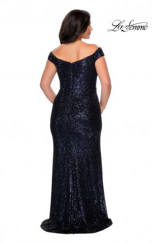 blue plus size gown