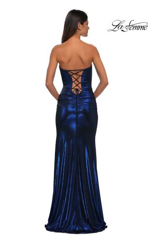 Picture of: Stunning Metallic Prom Dress with Sweetheart Neckline in Navy, Style: 32757, Detail Picture 8