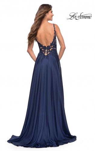 Picture of: Gorgeous Satin Gown with Sheer Lace Bodice, Style: 30580, Detail Picture 2