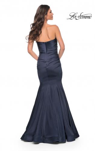 Picture of: Strapless Mermaid Stretch Satin Prom Dress in Blue, Style: 31980, Detail Picture 7