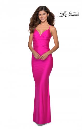 hot pink prom dress long