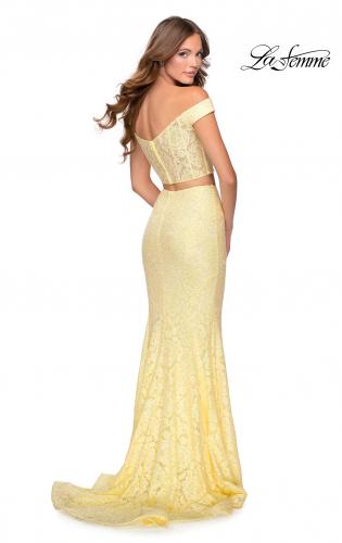 yellow fishtail prom dress