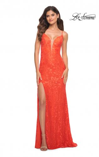 orange dress prom