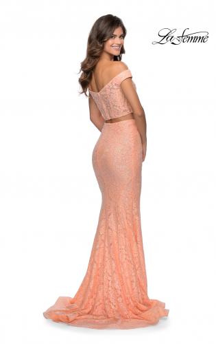 light orange prom dress