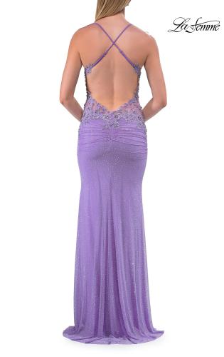 Picture of: Rhinestone Embellished Gown with Open Back in Periwinkle, Style: 33856, Detail Picture 13